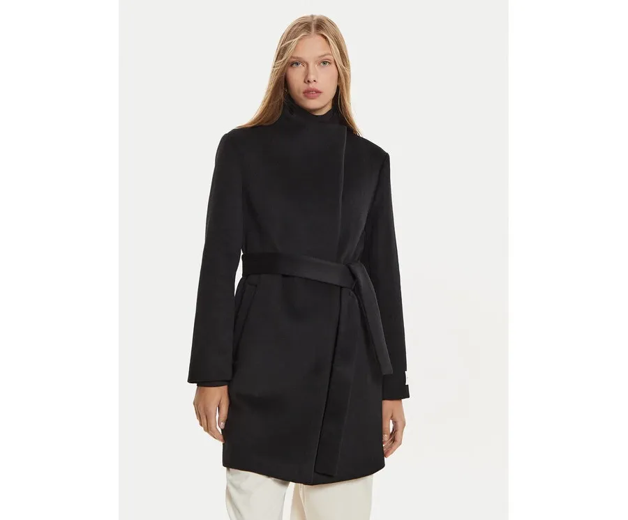 obrazek 1 Calvin Klein Płaszcz wełniany K20K207700 Czarny Regular Fit