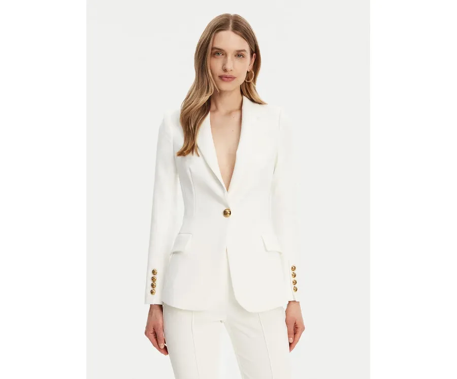 obrazek 1 Elisabetta Franchi Marynarka GI-144-51E2-V560 Biały Regular Fit