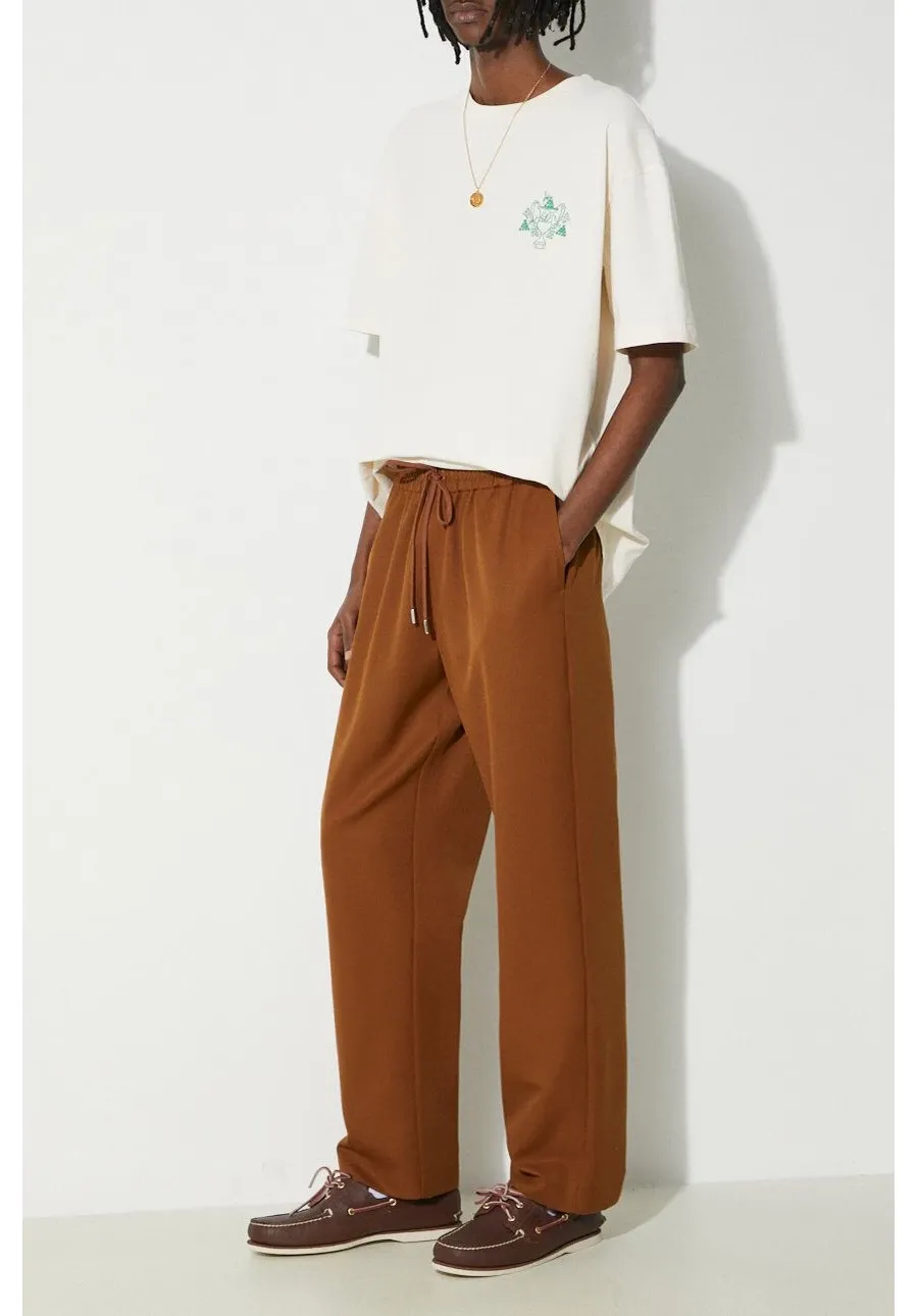 obrazek 1 Drôle de Monsieur spodnie z domieszką wełny Le Pantalon Droit kolor brązowy proste D-BP152-PL127-WHY