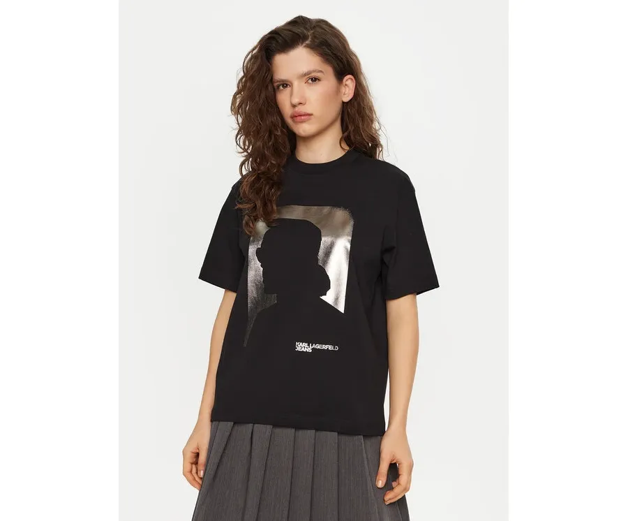 obrazek 1 Karl Lagerfeld Jeans T-Shirt A1W17032 Czarny Relaxed Fit
