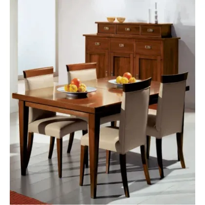 Picture Extendable 160-260cm rectangular table, antique walnut, from Italy - Fratelli Mirandola