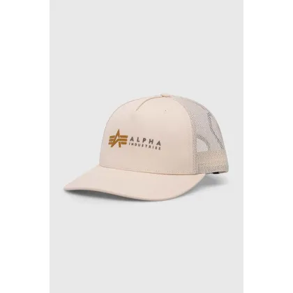 Zdjęcie Alpha Industries czapka kolor beżowy z nadrukiem 106901.578-StreamWhit