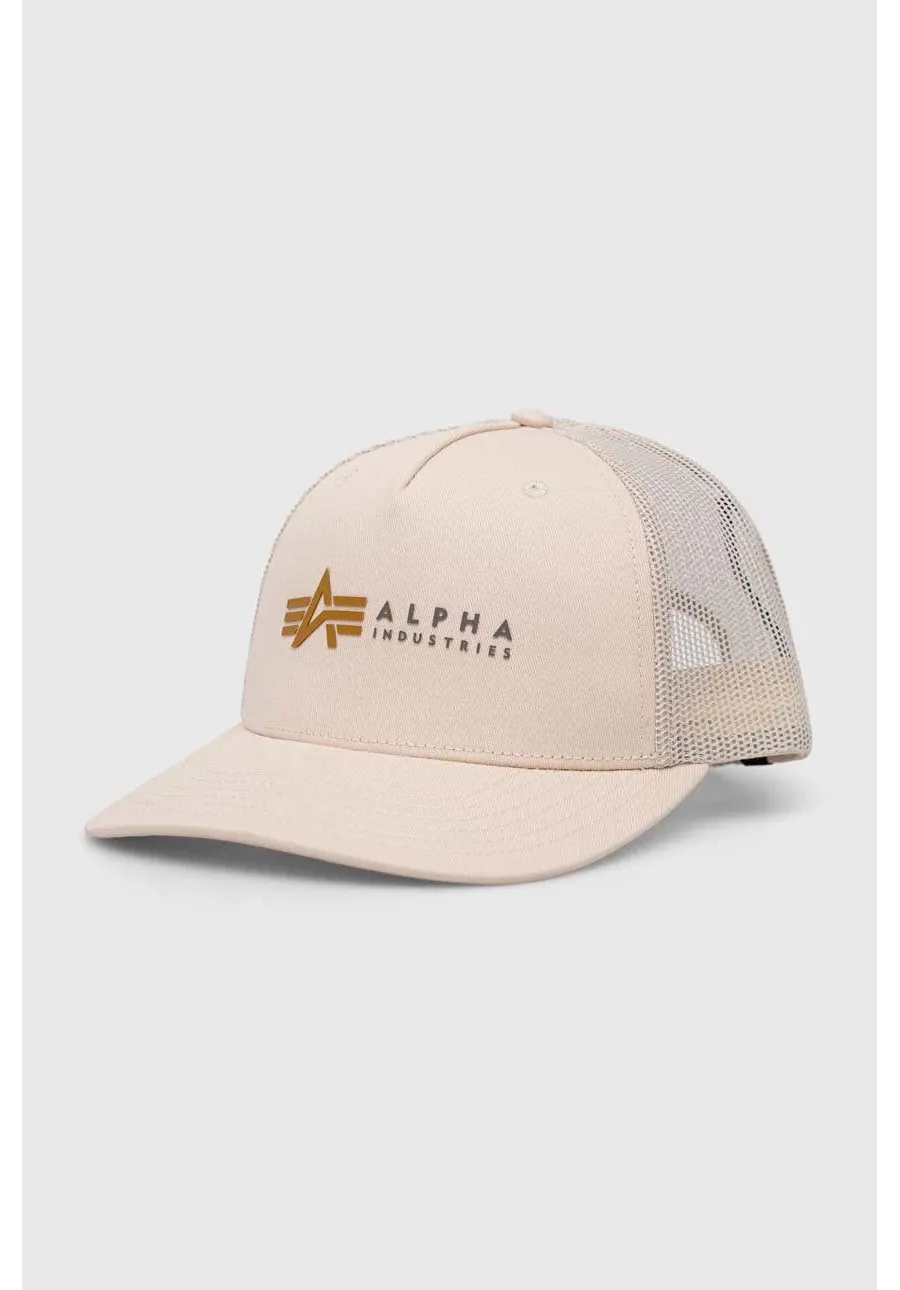 obrazek 1 Alpha Industries czapka kolor beżowy z nadrukiem 106901.578-StreamWhit
