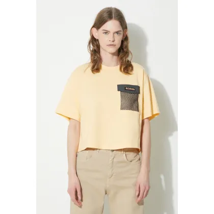 Zdjęcie Columbia t-shirt bawełniany Painted Peak damski kolor żółty 2074491