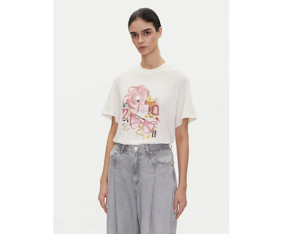 obrazek 1 HUGO T-Shirt Vintage Tee_15 50539107 Écru Regular Fit
