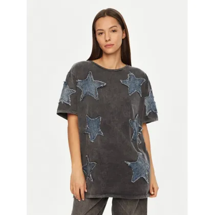 Zdjęcie One Teaspoon T-Shirt Denim Star 26858 Szary Relaxed Fit