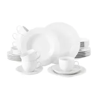 Picture Luxurious white 30-piece porcelain dinnerware - Seltmann Weiden