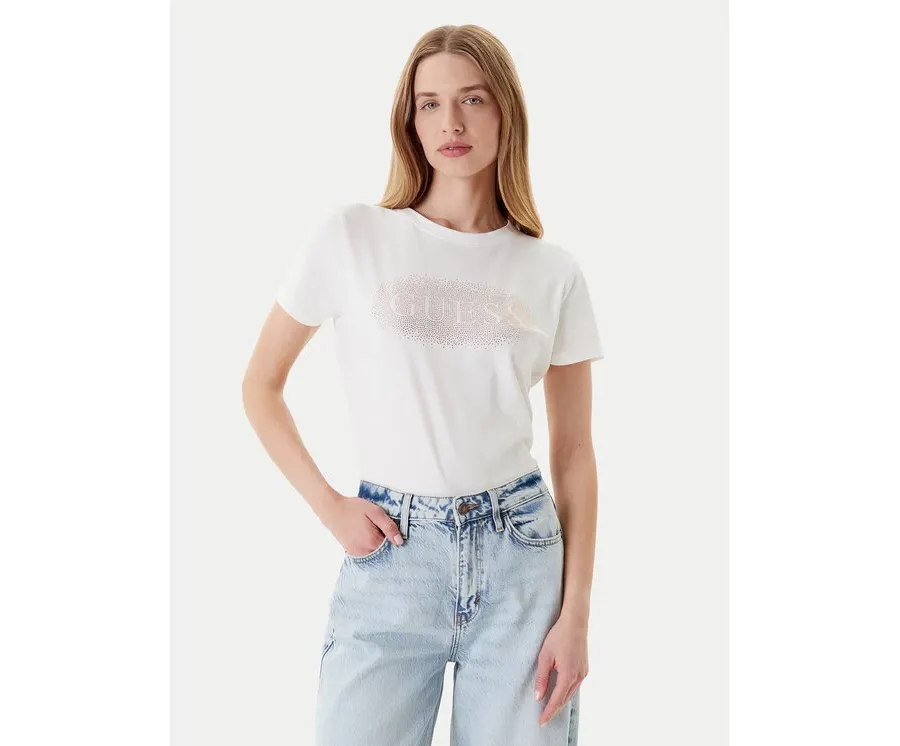 obrazek 1 Guess T-Shirt V5YI08 J1314 Biały Regular Fit