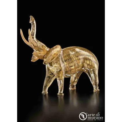 Zdjęcie Luksusowa figurka słonia z 24karatowego złota i szkła Murano