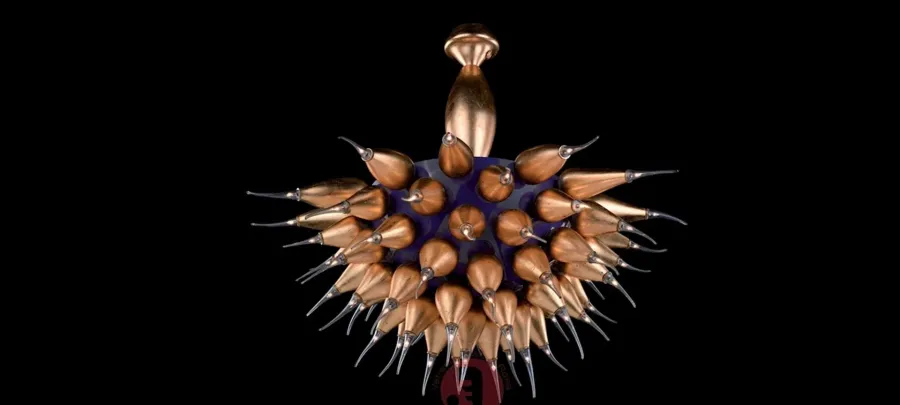 obrazek 1 Oryginalny żyrandol z płomieniami ze szkła Murano z Włoch - Vetreria Artistica Rosa