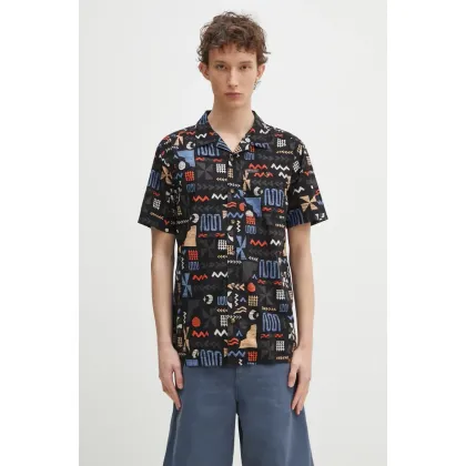 Zdjęcie Columbia koszula bawełniana Pine Canyon Short męska kolor czarny regular 2037171