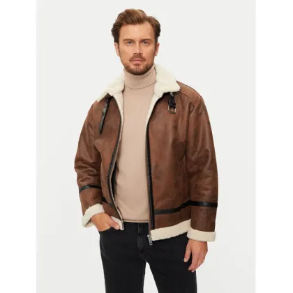 Zdjęcie Lindbergh Kurtka z imitacji skóry 30-301124 Brązowy Regular Fit