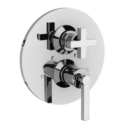 Zdjęcie Wbudowana termostatyczna bateria zewnętrzna 3/4” z ogranicznikiem