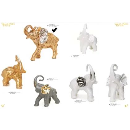 Picture Golden ceramic elephant - Valle d'Oro Patchi