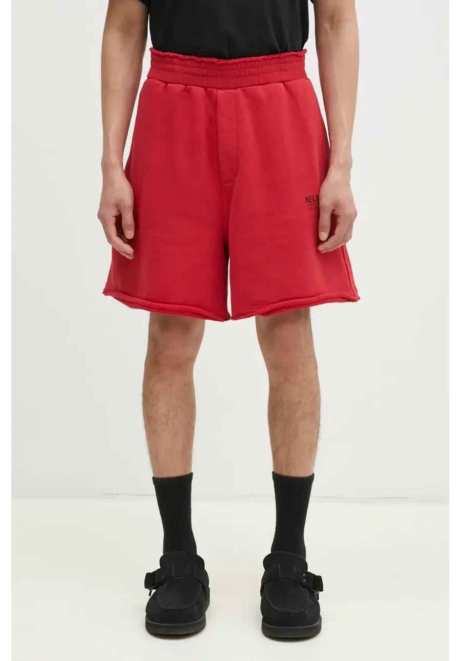 obrazek 1 Helmut Lang szorty bawełniane Pstcard Mini Sh.Cmbd kolor czerwony O10HM209