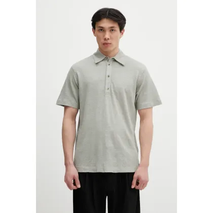 Zdjęcie Paul Smith polo lniane męski kolor szary gładki M1R-446Z-P01764