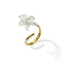 Picture A wonderful ring in 18-karat gold-plated silver