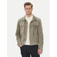 Zdjęcie Serge Pariente Kurtka skórzana Jeans Szary Regular Fit