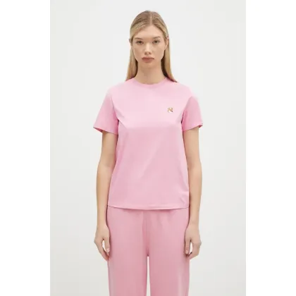 Zdjęcie Maison Kitsuné t-shirt bawełniany Fox Head Patch damski kolor różowy LW00105KJ0008