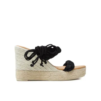 Zdjęcie Manebi Espadryle Hamptons Two Braided Bands Wedge Espadrilles K 1.0 WE Czarny
