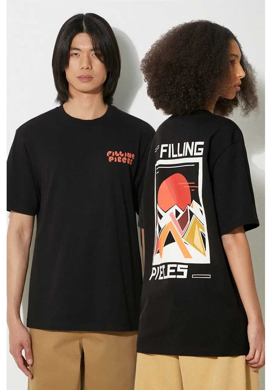 obrazek 1 Filling Pieces t-shirt bawełniany Sunset kolor czarny z nadrukiem 74417021861