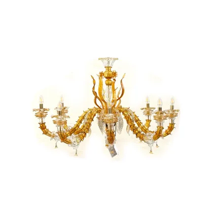 Zdjęcie Nietuzinkowy wenecki żyrandol do salonu ze szkła Murano na 8 żarówek
