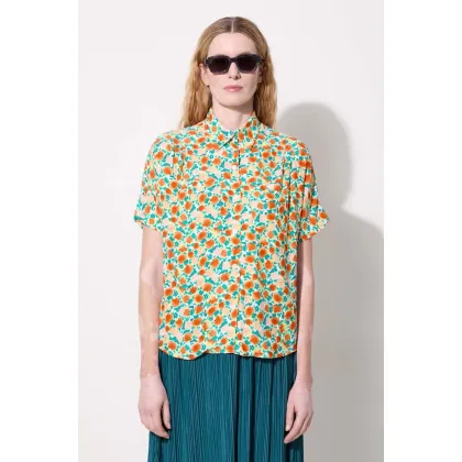 Zdjęcie A.P.C. koszula Chemise Zoe damska kolor pomarańczowy relaxed z kołnierzykiem klasycznym VIAIN.F12504-ORANGE