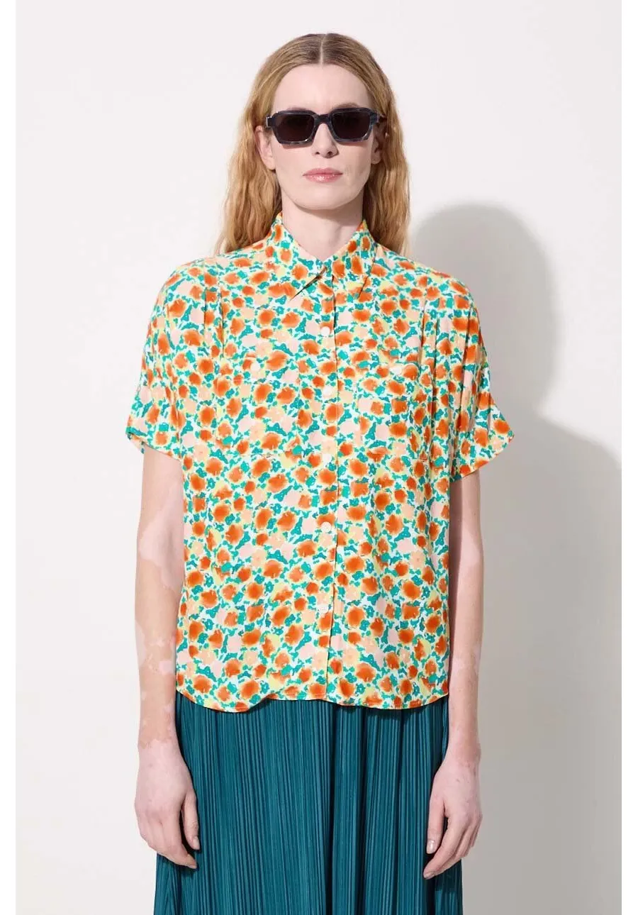 obrazek 1 A.P.C. koszula Chemise Zoe damska kolor pomarańczowy relaxed z kołnierzykiem klasycznym VIAIN.F12504-ORANGE