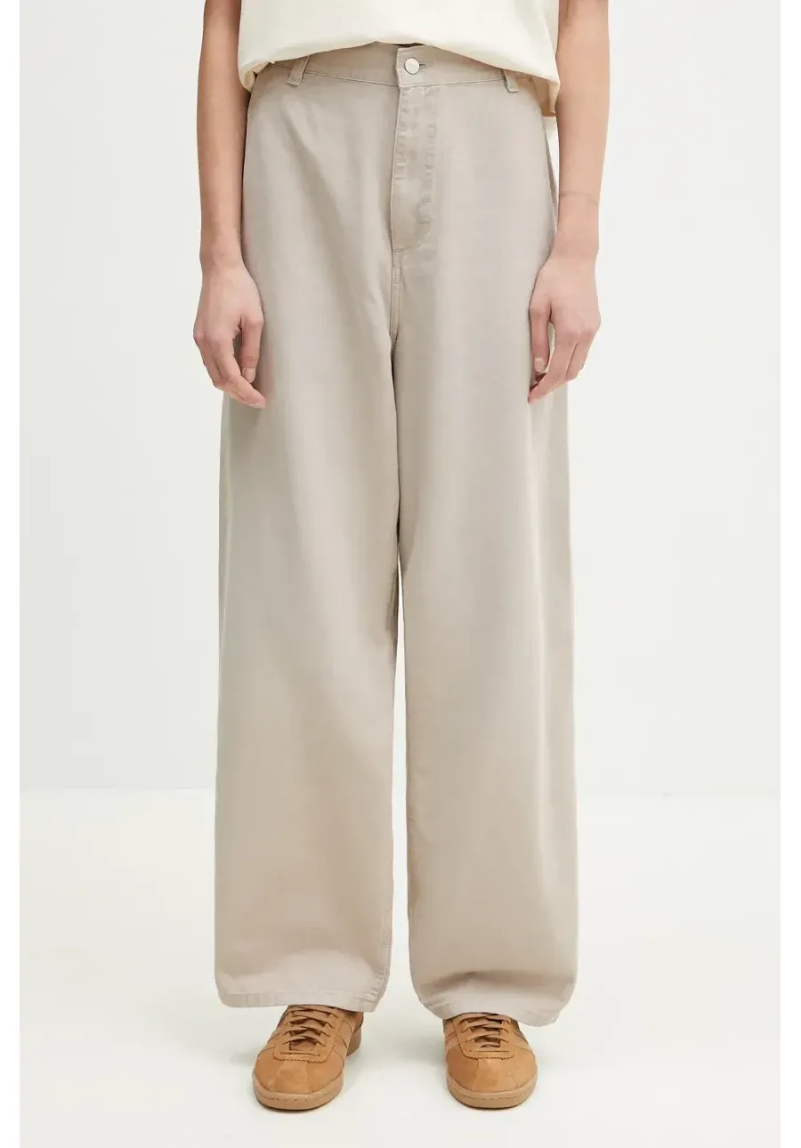 obrazek 1 Carhartt WIP spodnie Brandon Single Knee Pant damskie kolor beżowy szerokie high waist I034838