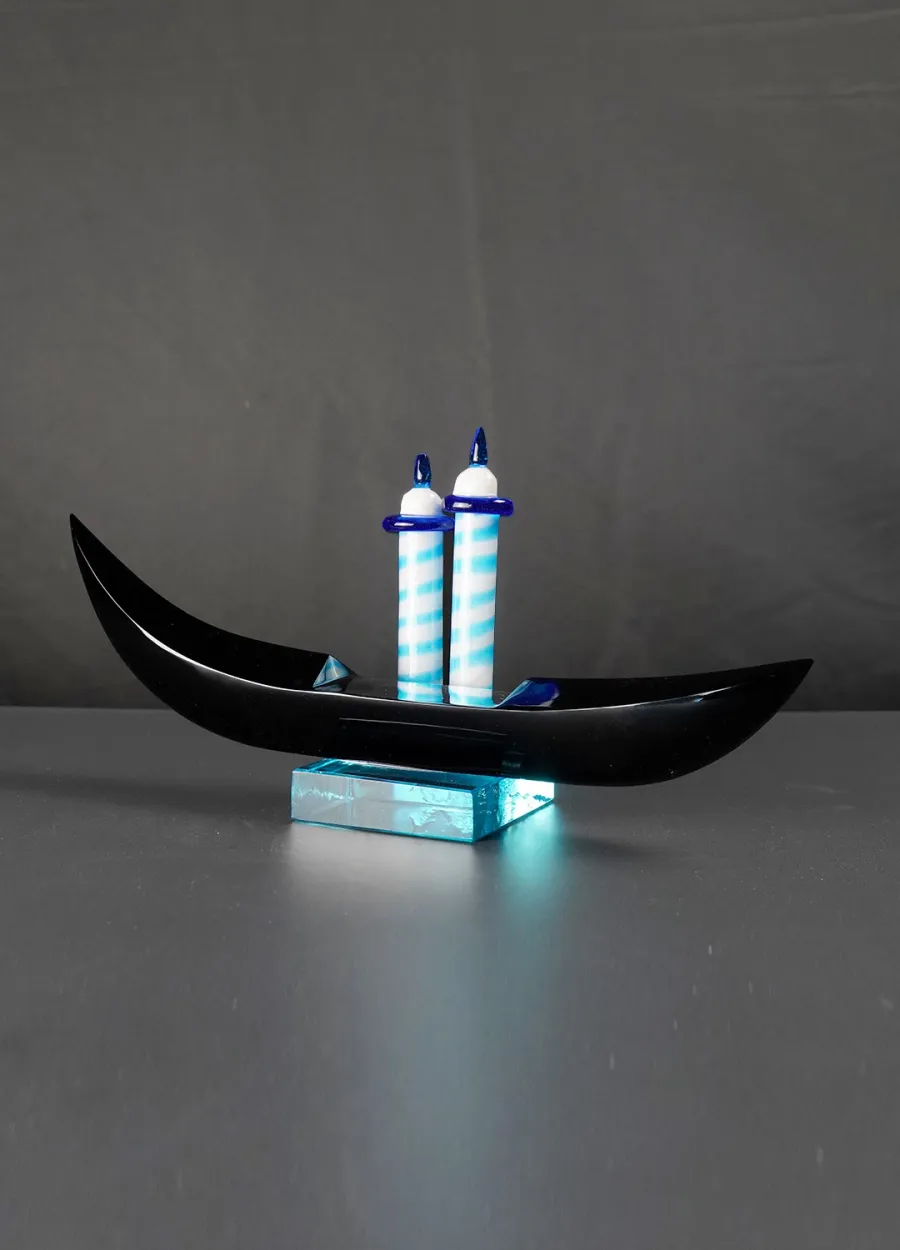 obrazek 3 Designerska rzeźba gondola z oryginalnego szkła Murano