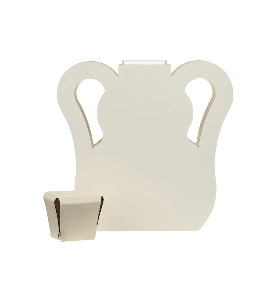 obrazek 3 Stylowy wazon Otto 9x40xH45 cm wykonany z  białej naturalnej skóry