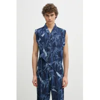 Zdjęcie Kenzo bezrękawnik jeansowy męski kolor granatowy przejściowy FF55DV0026P1.DM