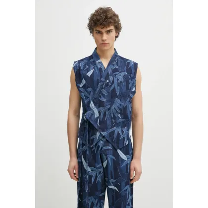 Zdjęcie Kenzo bezrękawnik jeansowy męski kolor granatowy przejściowy FF55DV0026P1.DM