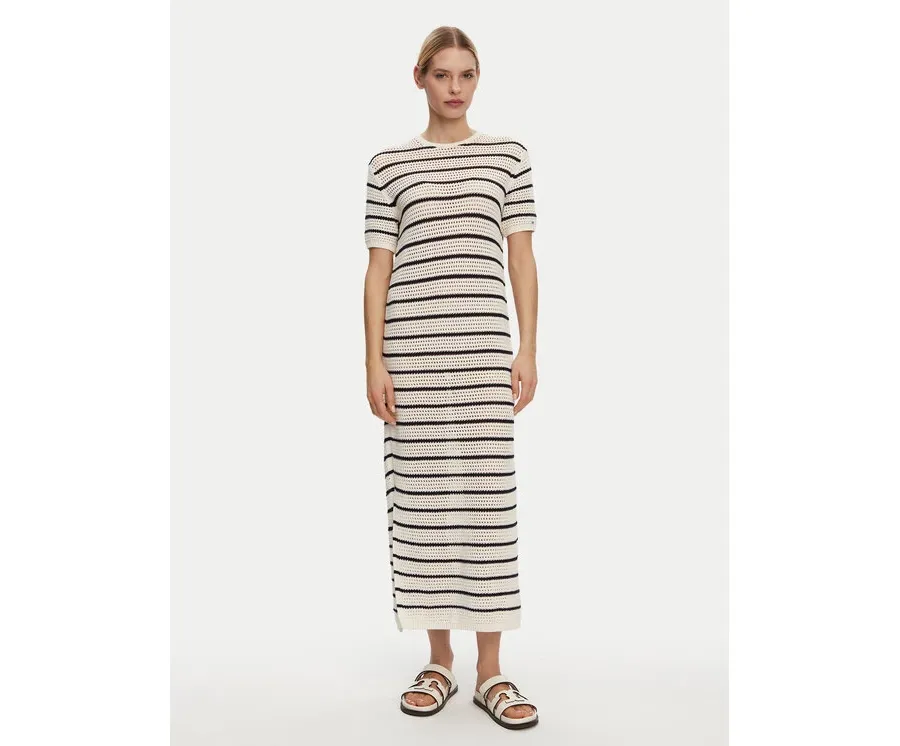 obrazek 1 Tommy Hilfiger Sukienka letnia Pointelle WW0WW44489 Beżowy Slim Fit