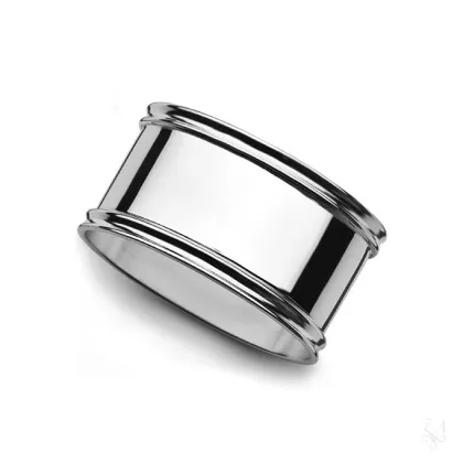 Picture Stylish oval napkin ring made of silver - Zaramella Argenti