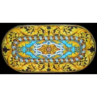 Zdjęcie Owalny blat ogrodowy wykonany z lawy zdobiony oryginalnym ornamentem - Ceramiche Valchida