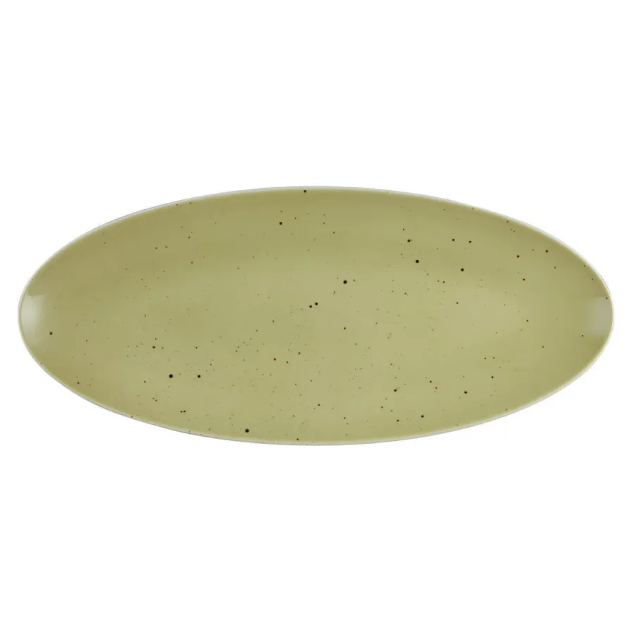 obrazek 1 Duży owalny płaski porcelanowy talerz 43x19 cm w kolorze oliwkowym - Seltmann Weiden