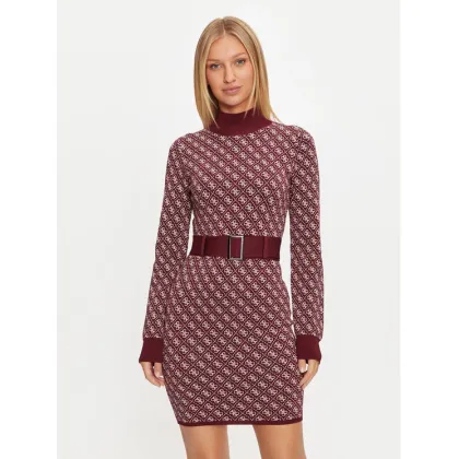 Zdjęcie Guess Sukienka dzianinowa Lise W4BK43 Z37K0 Bordowy Regular Fit