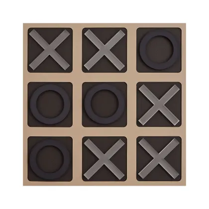 Zdjęcie Gra w kółko i krzyżyk 24x24xH1 cm z planszą w kolorze cappuccino