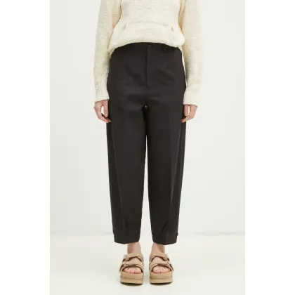 Zdjęcie WMV spodnie wełniane Jopper Pants damskie kolor czarny szerokie high waist 325105008002