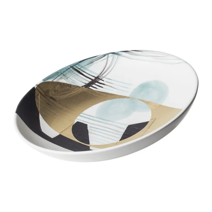 obrazek 4 Piękny talerz z ręcznie malowanej ceramiki H.9xL.40xP.40 cm