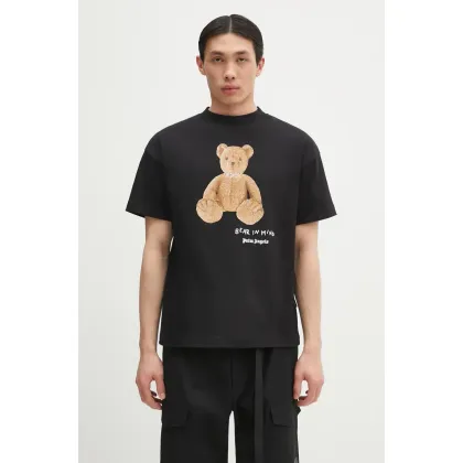 Zdjęcie Palm Angels t-shirt bawełniany Bear In Mind Reg męski kolor czarny z nadrukiem PMAA001S25JER0051060