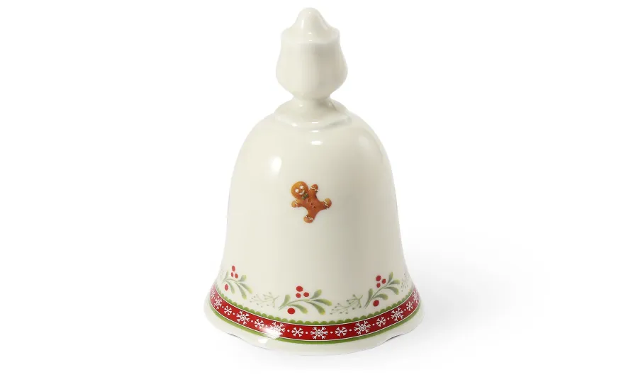 obrazek 1 Piękny ceramiczny dzwonek w kolorze kości słoniowej z kolekcji Christmas gingerbread – Leander