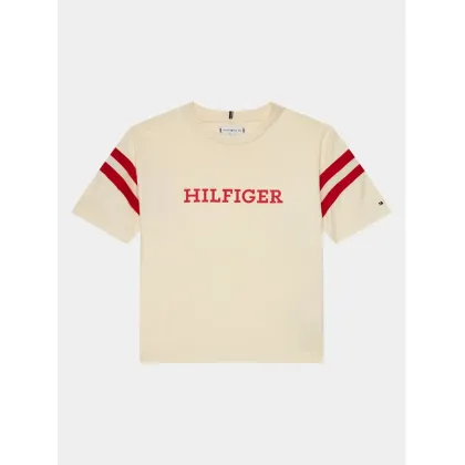 Zdjęcie Tommy Hilfiger T-Shirt Monotype Varsity KG0KG07717 D Beżowy Relaxed Fit