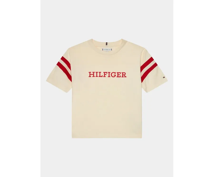 obrazek 1 Tommy Hilfiger T-Shirt Monotype Varsity KG0KG07717 D Beżowy Relaxed Fit