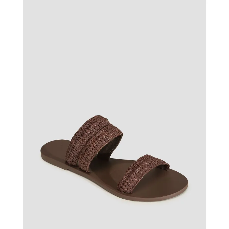 obrazek 1 Klapki Plecione Damskie Manebi Sandals Brązowe