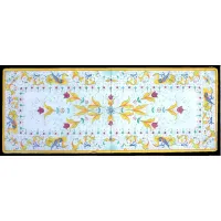 Picture Rectangular garden countertop made of lava and ceramics decorated with an original motif – Ceramiche Valchida