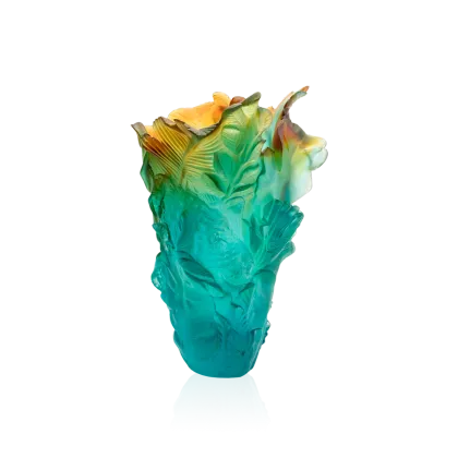 Zdjęcie Duży kryształowy wazon inspirowany tropikami - Daum