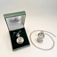 Picture Stylish women's necklace - watch decorated with the Irish symbol - a shamrock