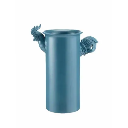 Picture A modern large ceramic vase with a rooster